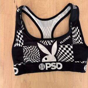 Playboy PSD Black and White Sports Bra